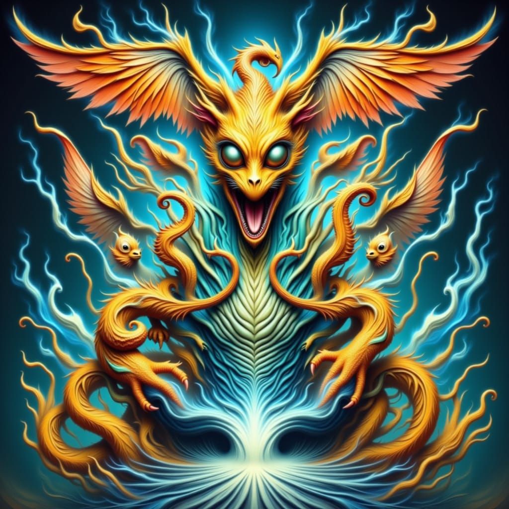 a golden chaotic dragon