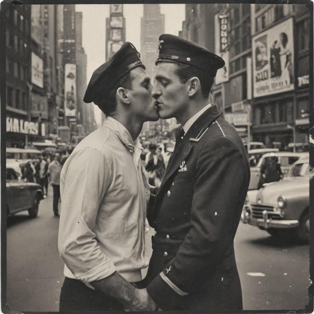 Vintage Polaroid of Sailor Kiss in Times Square