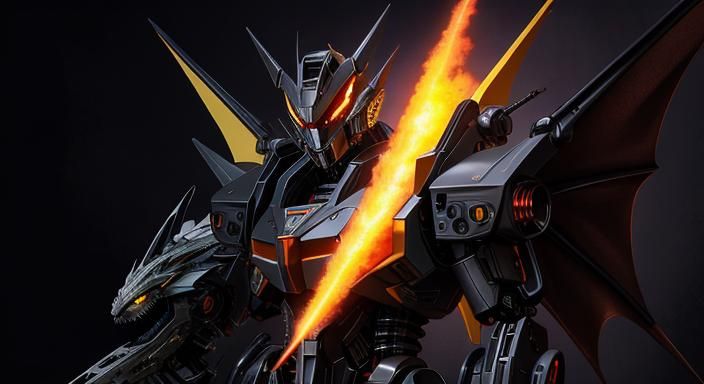 Cybernetic Dragon with Metallic Features in Comic Book Art