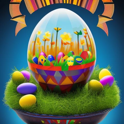 Vibrant Easter Egg Celebration Vector Graphic