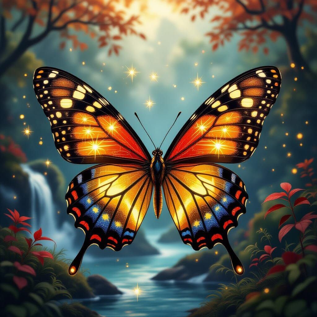 Butterfly Wings Portal to Miniature Worlds, Ethereal Fantasy