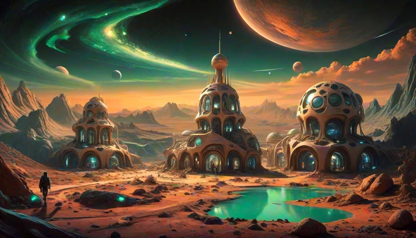 Otherworldly Skyscrapers Rise on Distant Planet