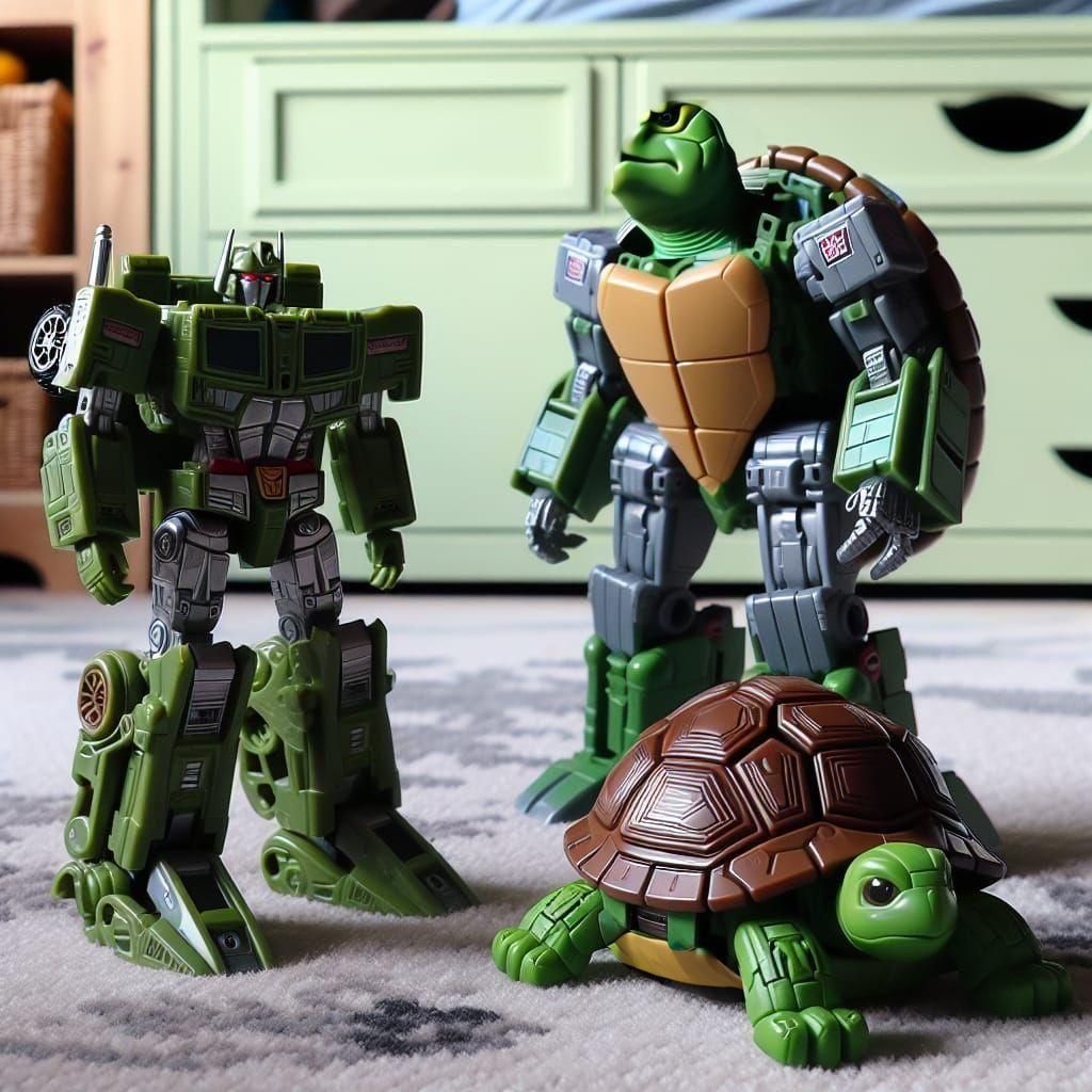 Geometric Yellow-Ochre Turtle with Plastic Texture