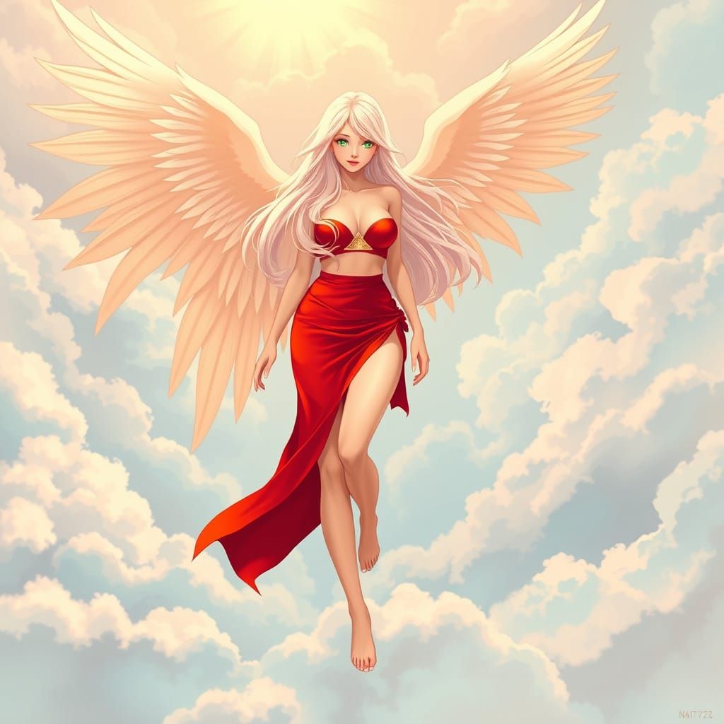 Ethereal Angel Embarks on Celestial Journey