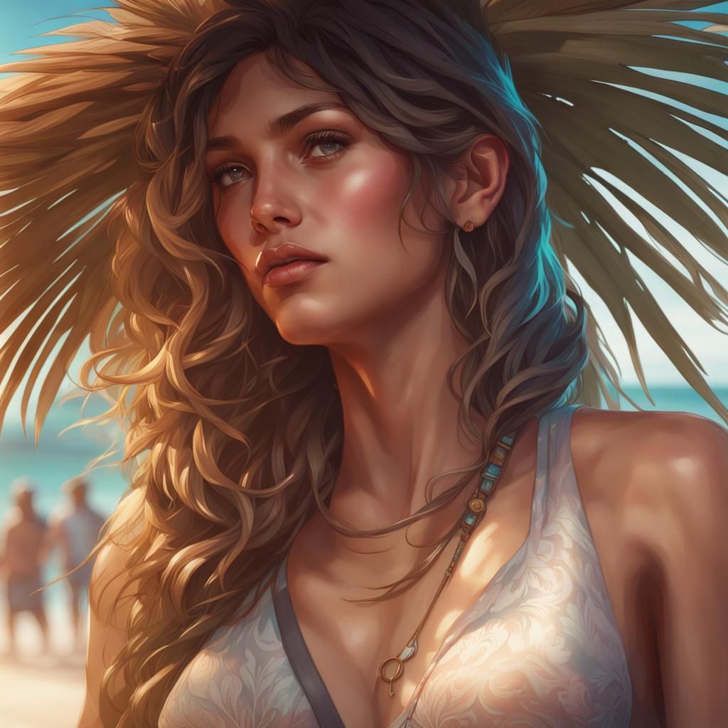 Hyperdetailed Tropical Beach Portrait in Unreal Engine 5