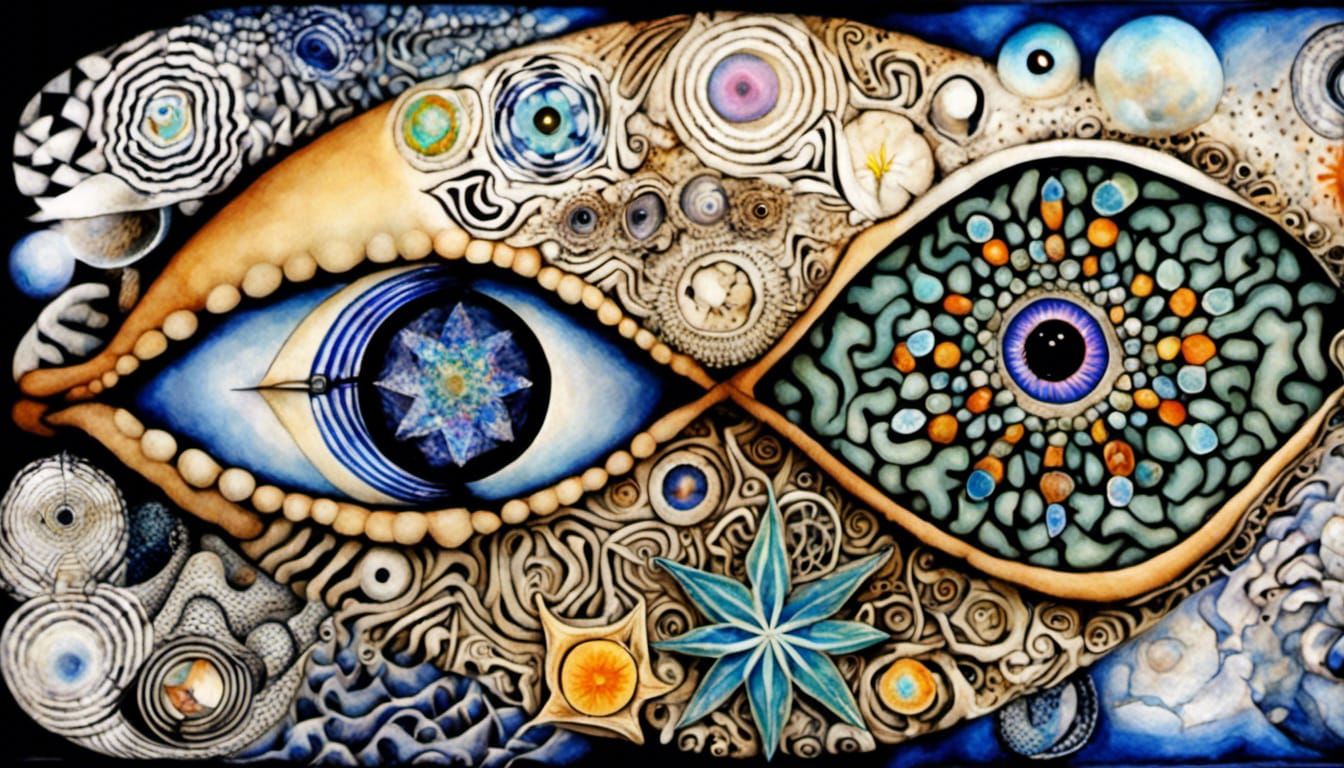 Quantum Zentangle: Abstract Geometric Eye with Metatron's Cu...