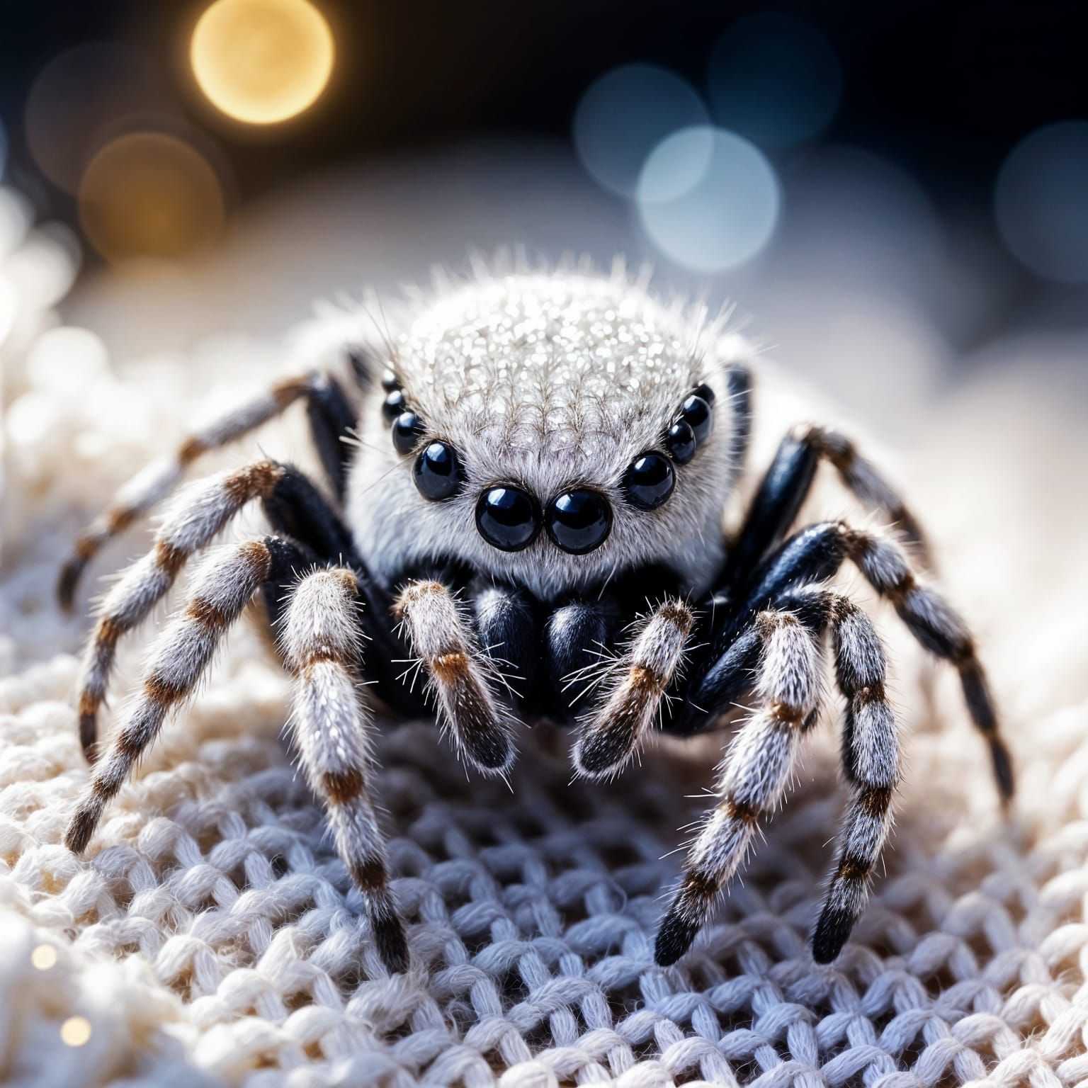Adorable Baby Spider in White Jumper