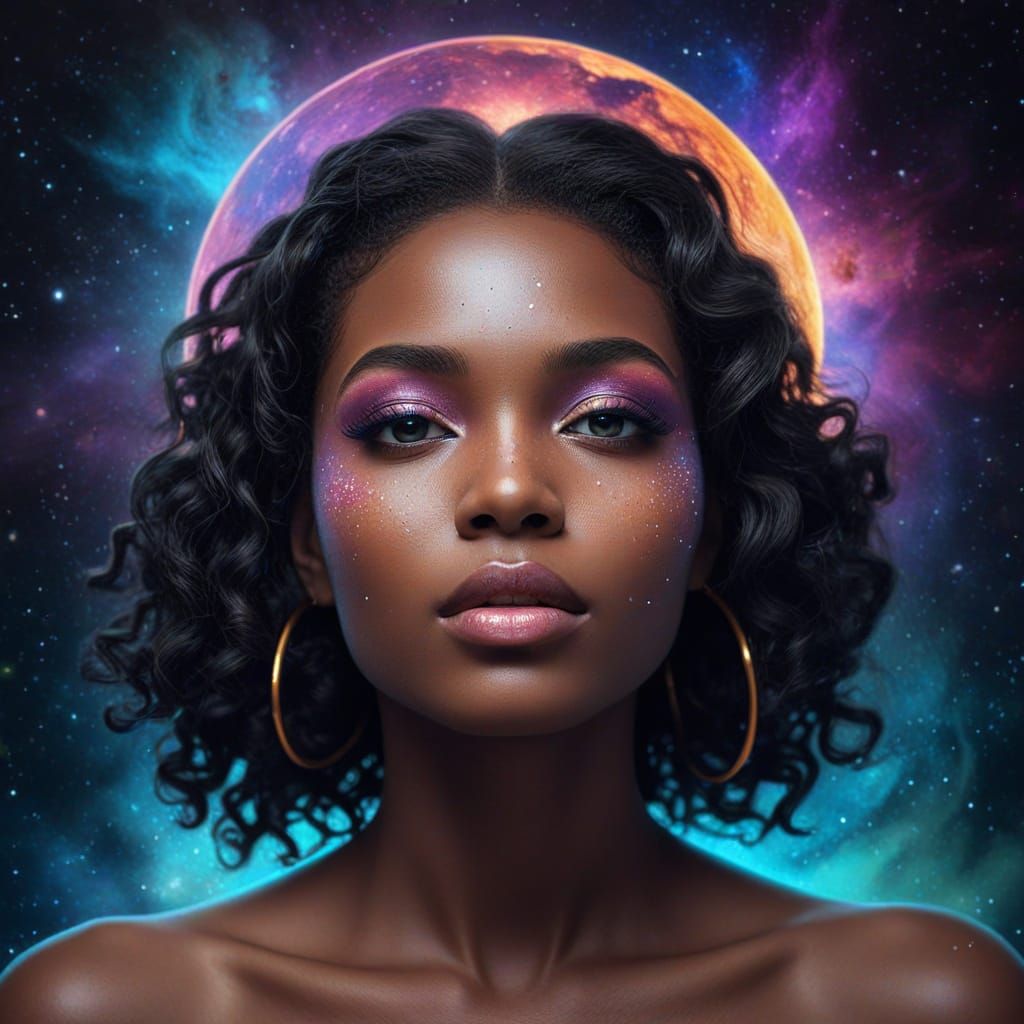 Black Goddess of the Universe in Cosmic Art