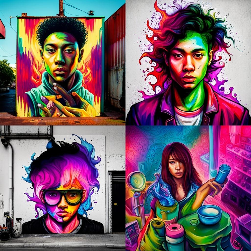 Colorful Graffiti Art with Melting Textures