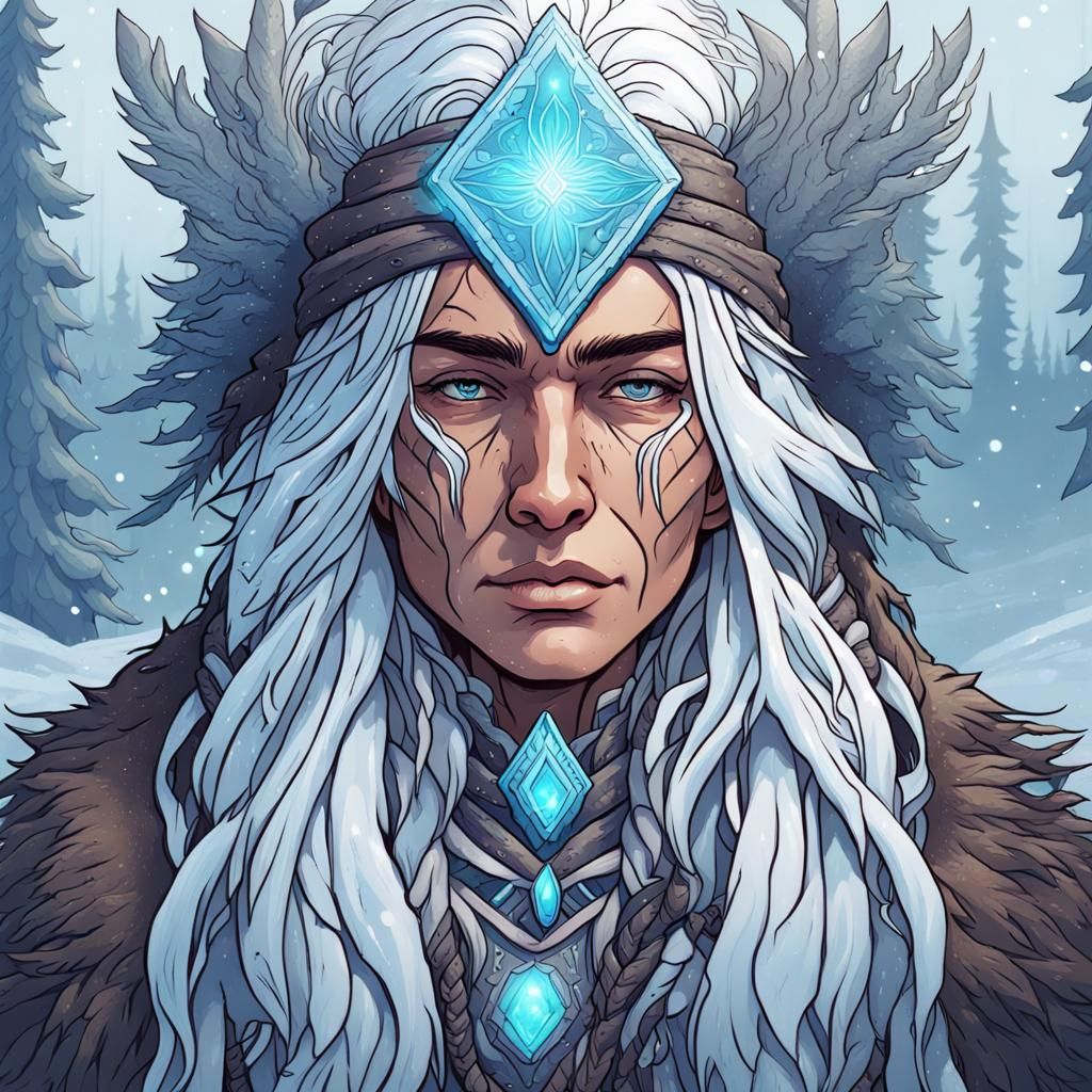 Ornate Portrait of a Non-Binary Ice Mage