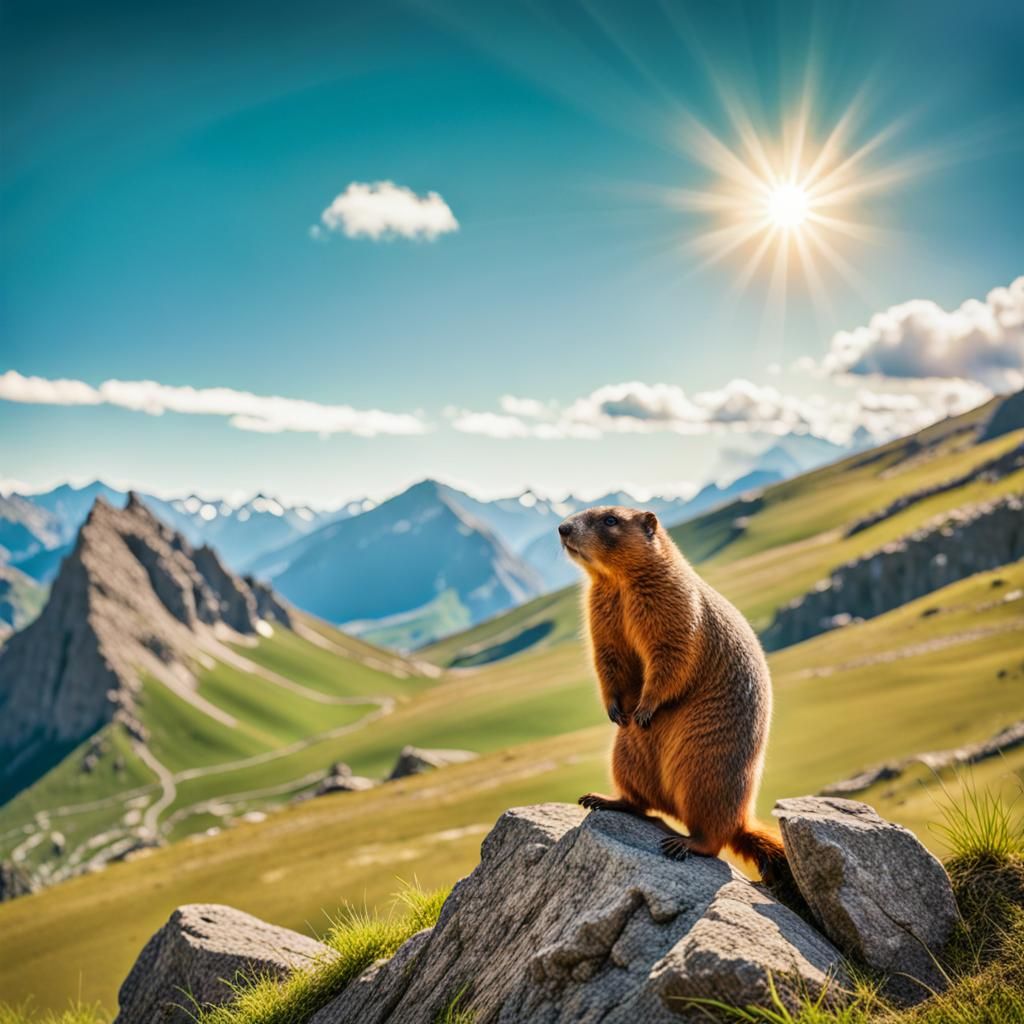 Majestic Marmot Dominates Ozark Landscape in Epic Ansel Adam...