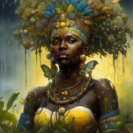 Mbaba Mwana Waresa: Zulu Goddess in Dark Fantasy Art