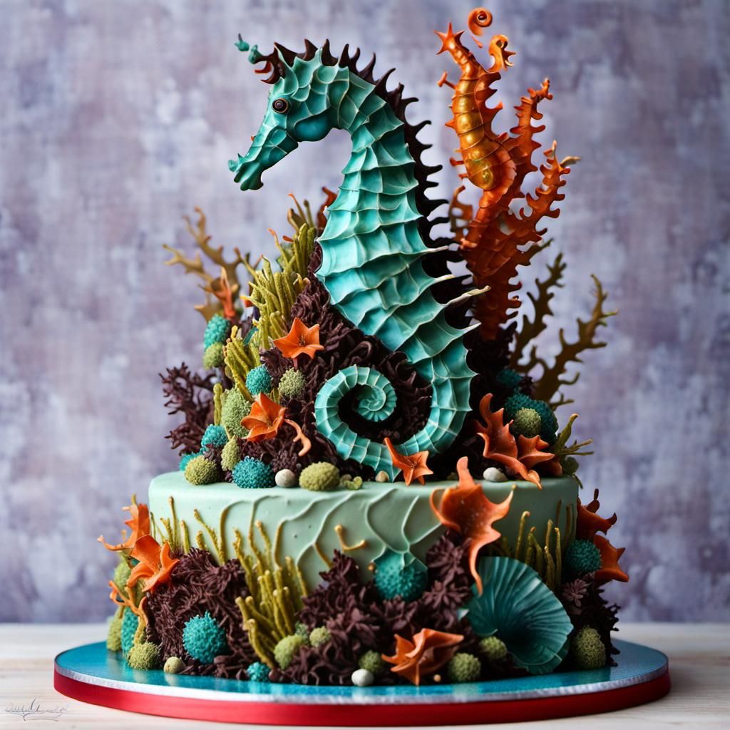 Elaborate Sea-Themed Wedding Cake Sculpture