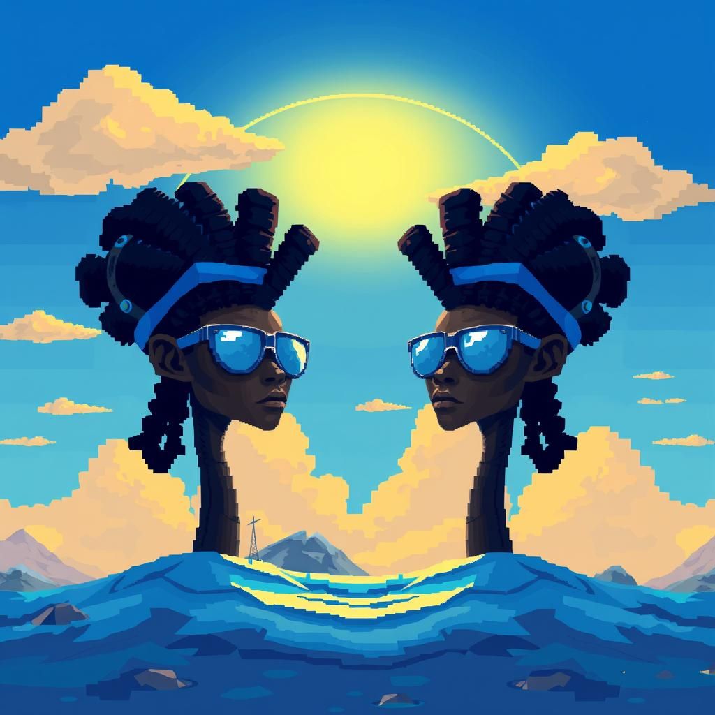 Pixel Art African Aliens in Game Boy Advance Style