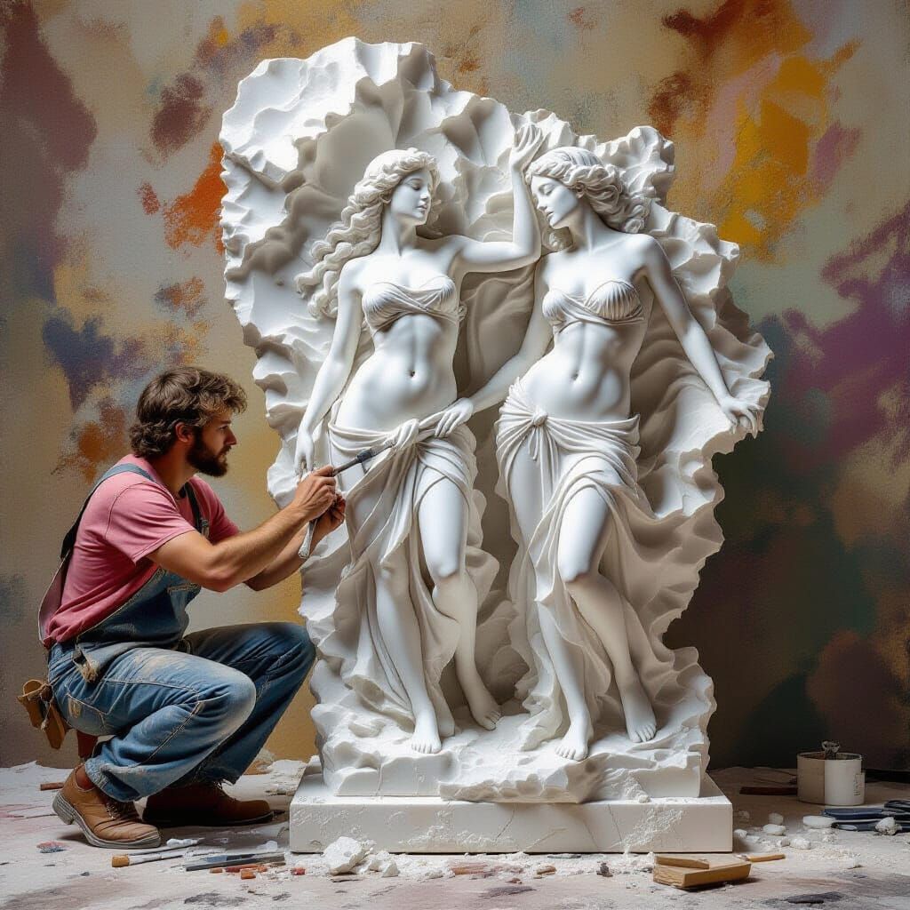 Sculptor Brings Marble Figures to Life in Whimsical Fantasy