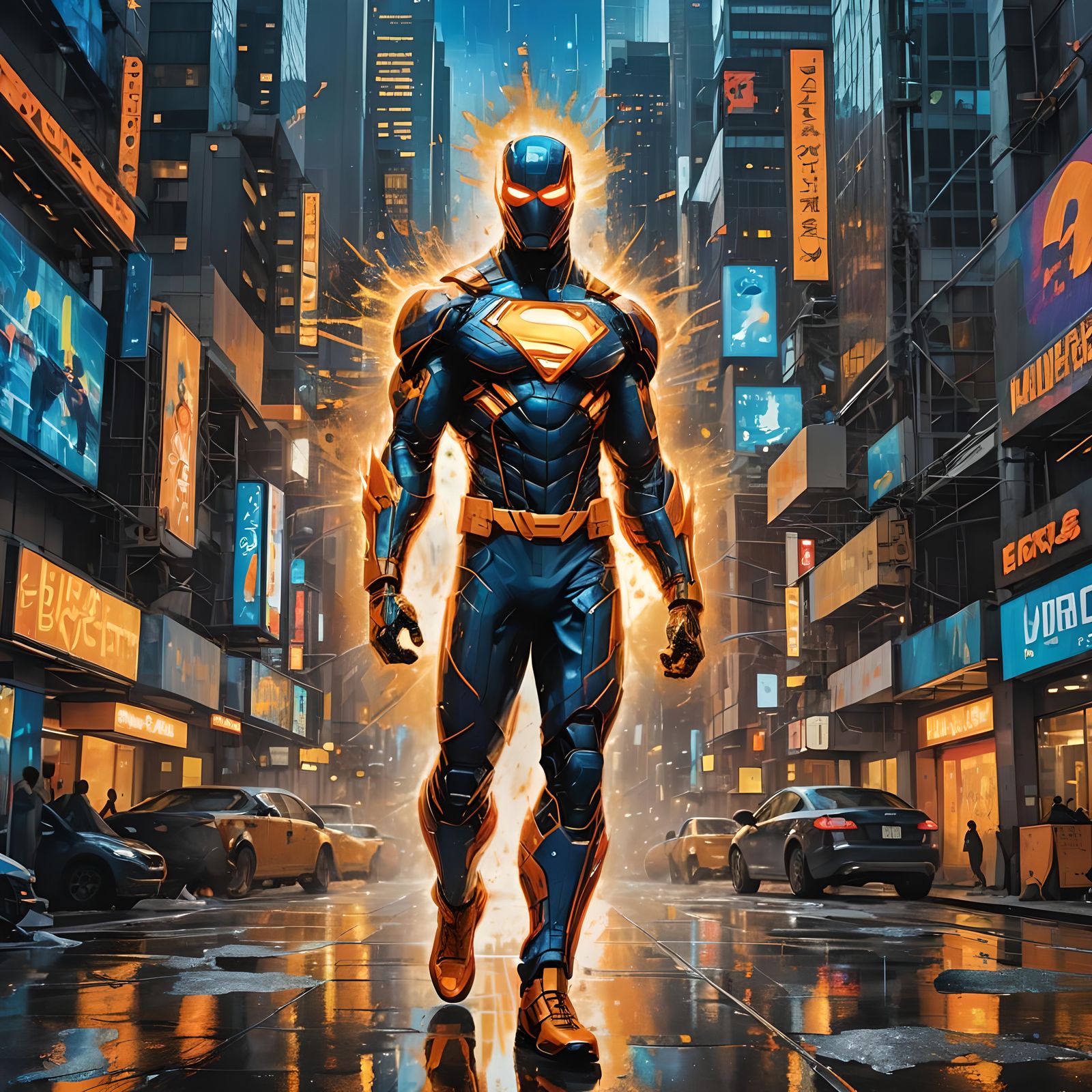 Silver-Tongued Devil Superhero in Action Comic Style