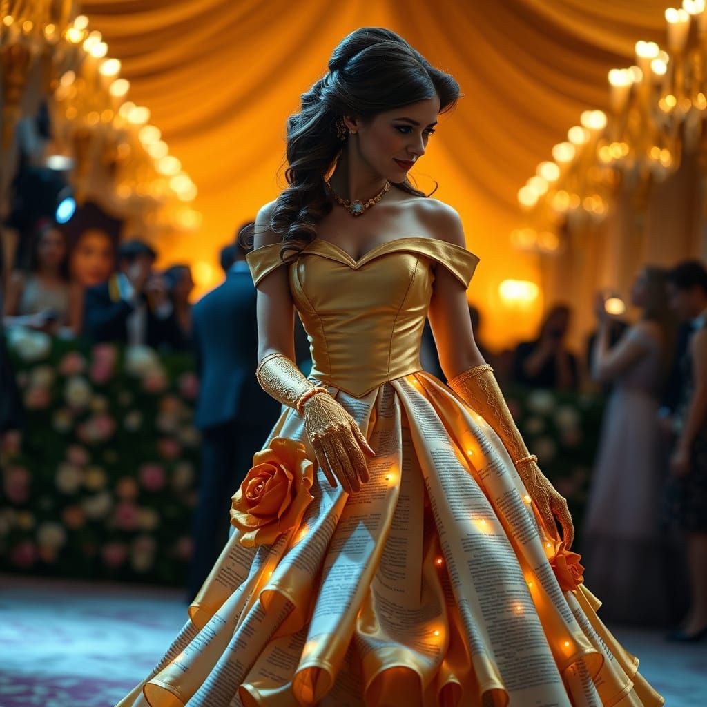 Belle at the Met Gala in Golden Couture