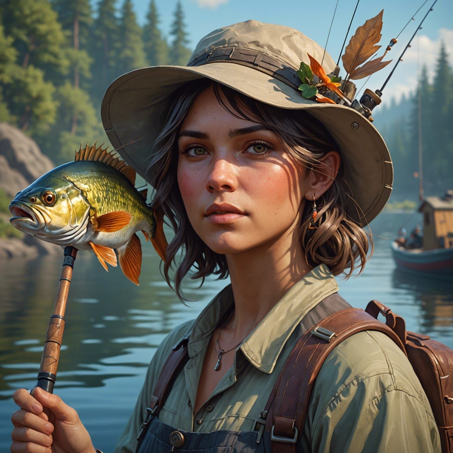 Detailed Portrait of a Fisherman, Trending Artstation Style