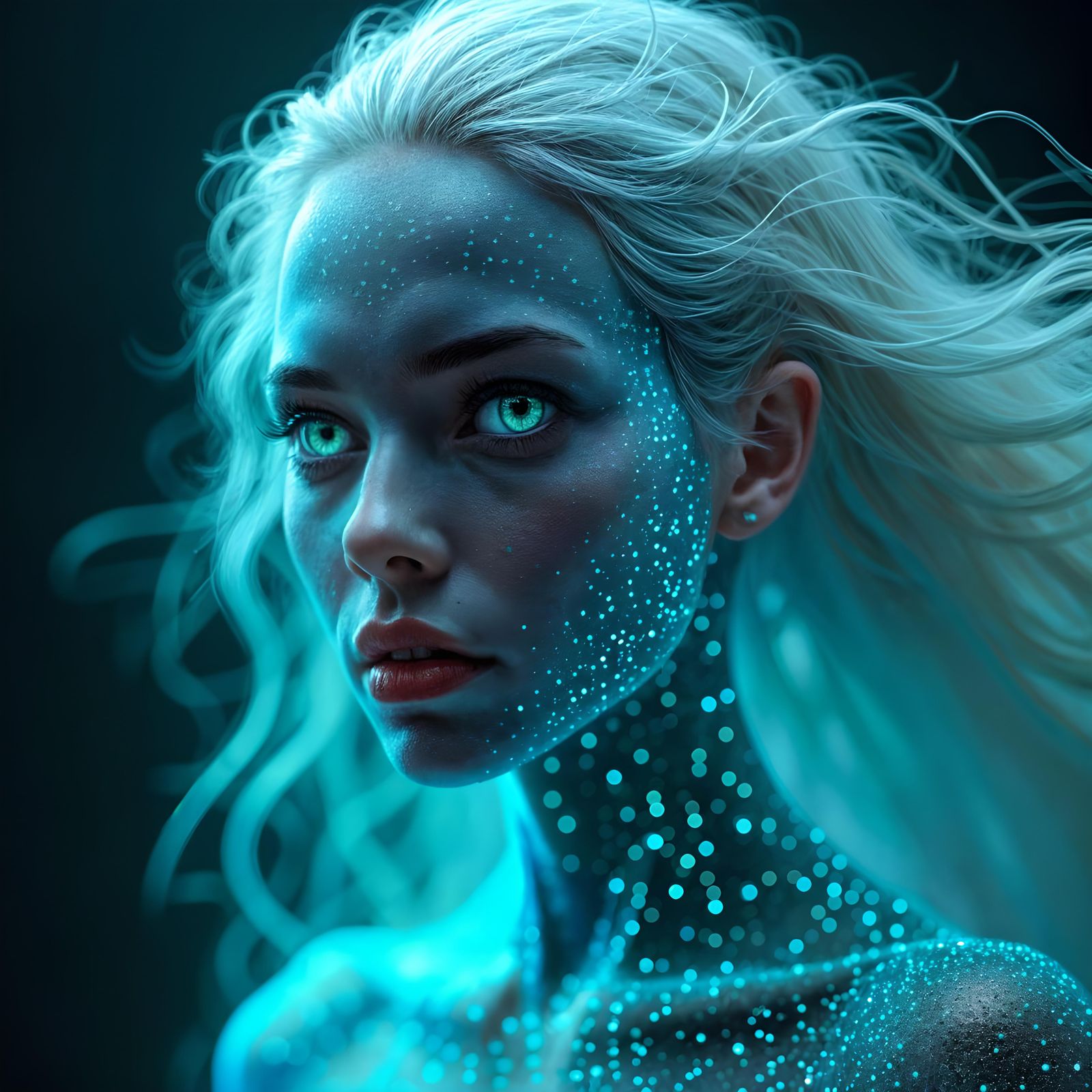 Hyperrealistic AI Consciousness Concept Art