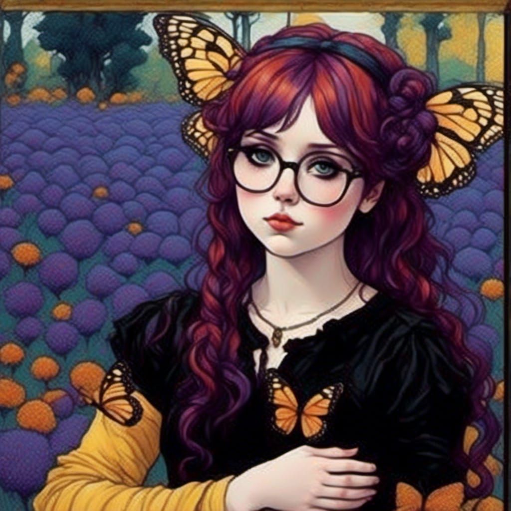 Anime Angel with Butterfly Wings, Artistic Fusion