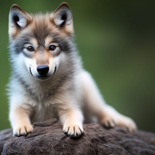 Adorable Wolf Pups in Natural Light Photography