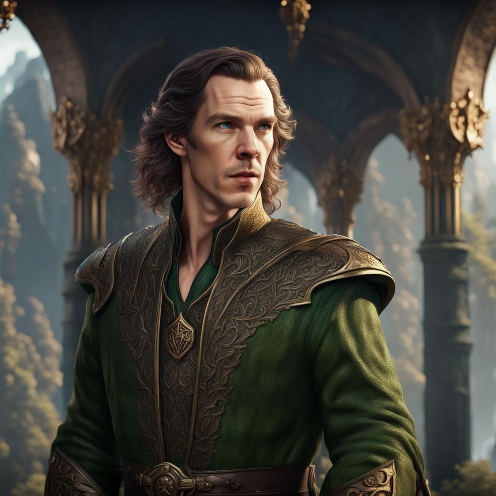 Elf Lord Portrait in Detailed Fantasy Art Style