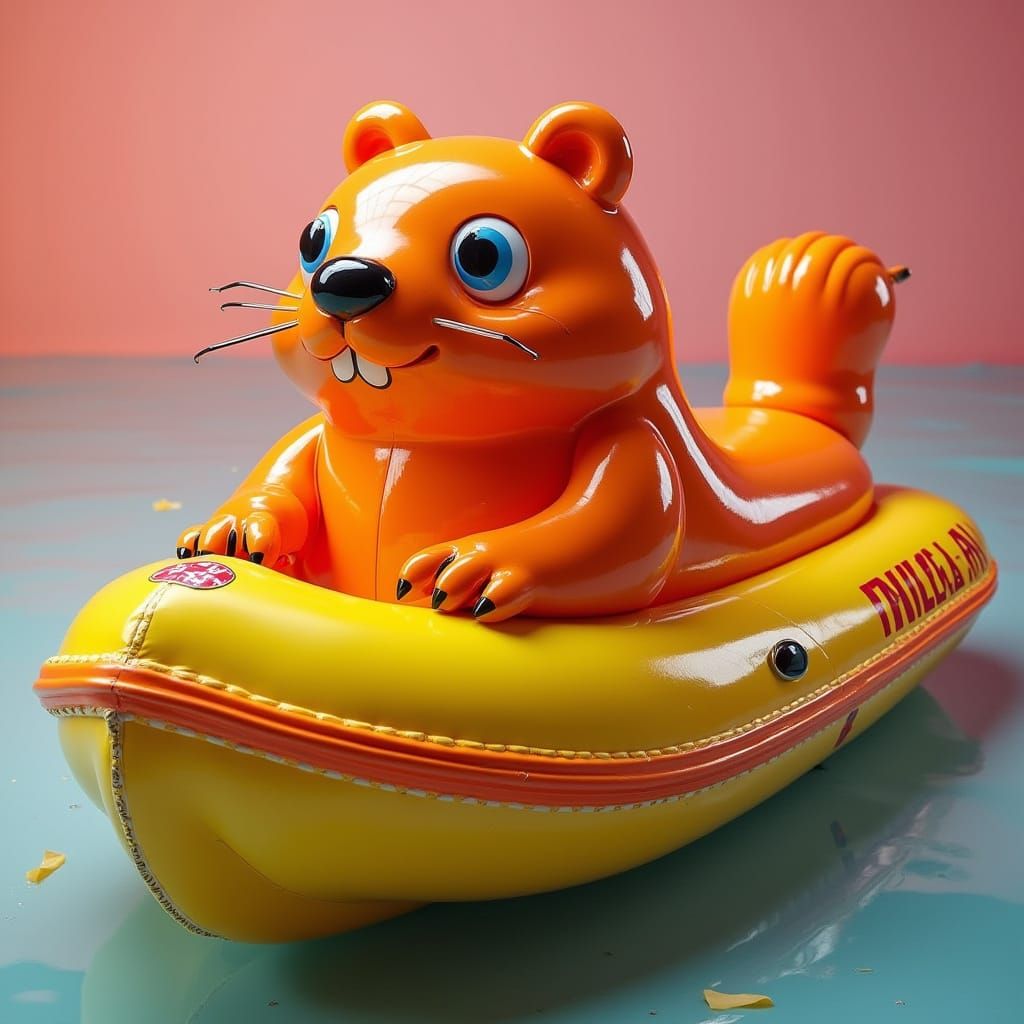 Marmot-Boat Hybrid in Italian Brainrot Style