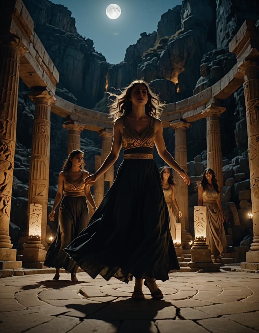 Mystical Dance at Ancient Greek Temple
