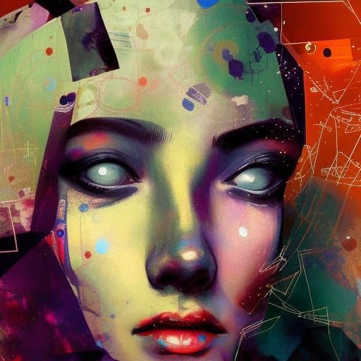 Regal Cybernetic Woman Portrait in Digital Art Style