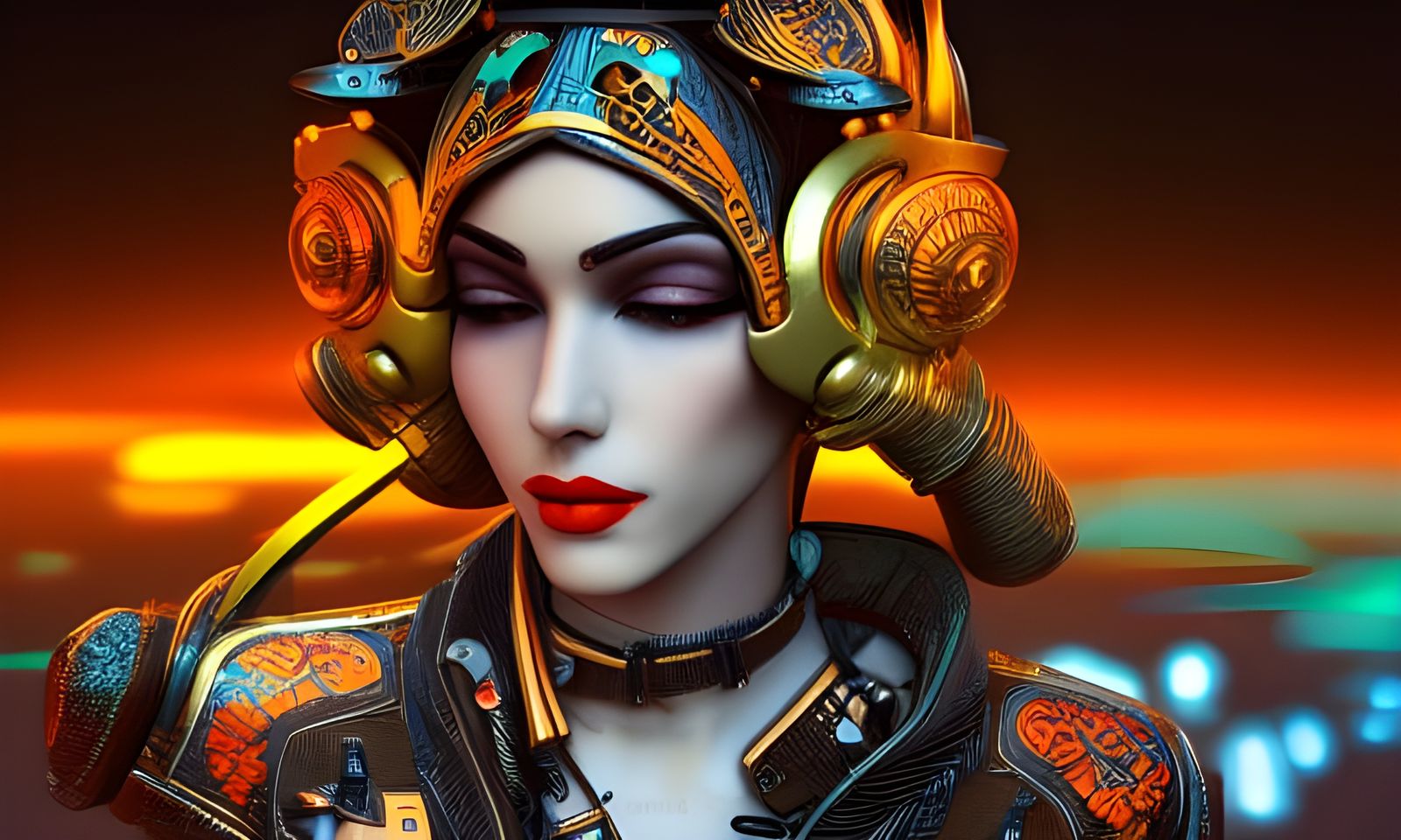 Retro-Futuristic Gothic Girl in Fable Country