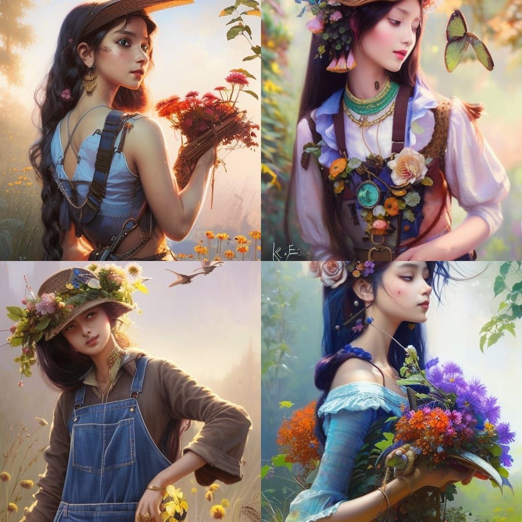 Cute Girl Portrait with Red Eyes in Hyperrealism Style