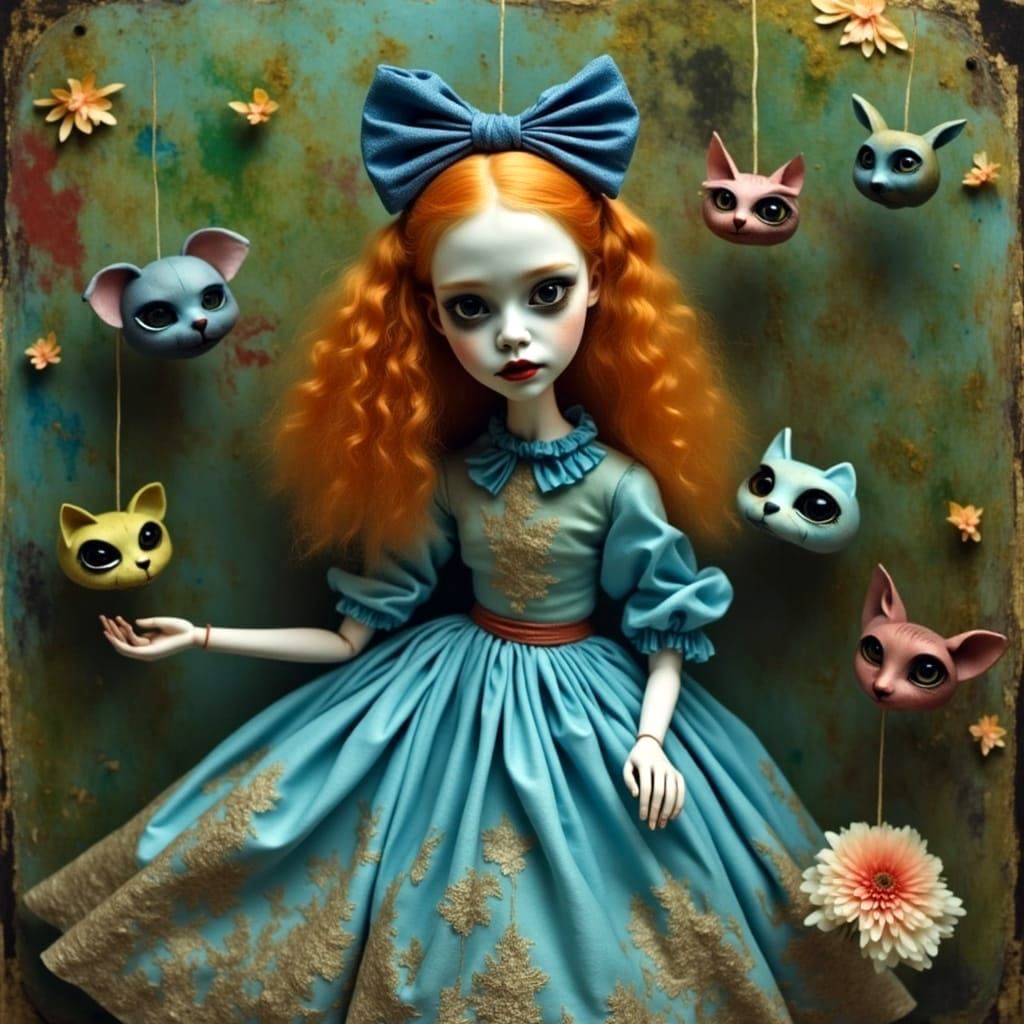 Claymation Marionette of Alice in Wonderland
