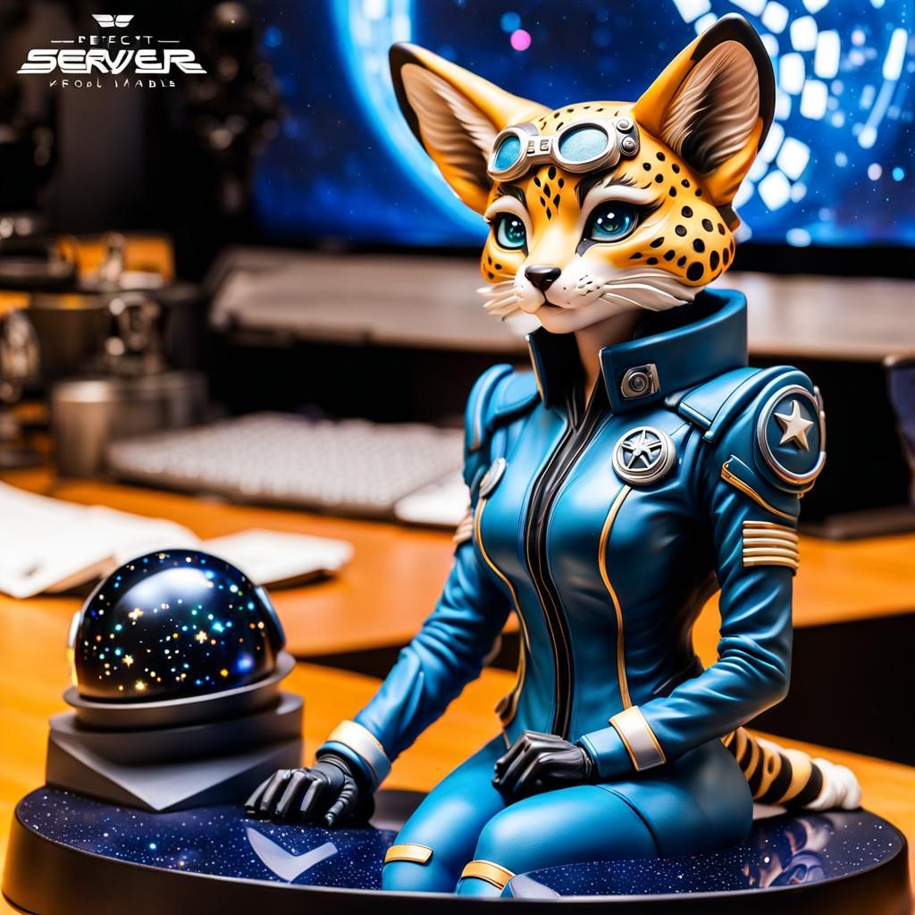 A female serval anthro pilot...