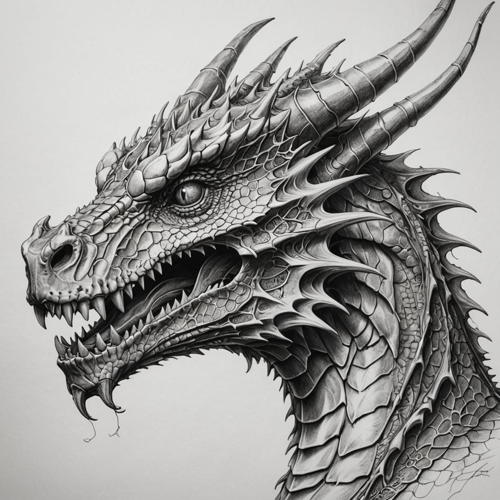 sketched: dragon