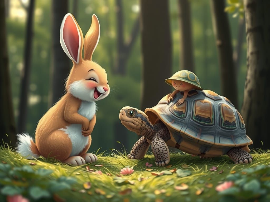 Laughing Bunny and Upside-Down Turtle