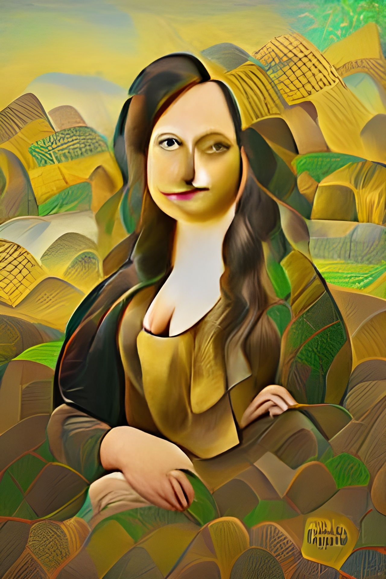 Mona Lisa Earth Art Digital Illustration