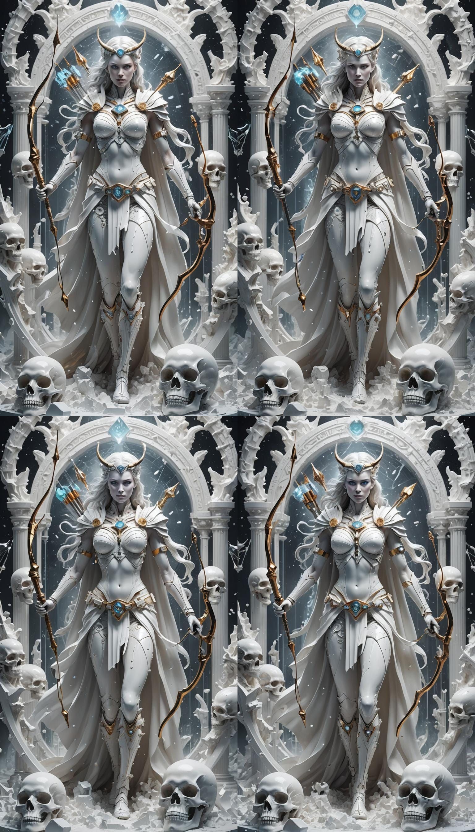 Futuristic Goddess Blacksmith with Fire Hammer