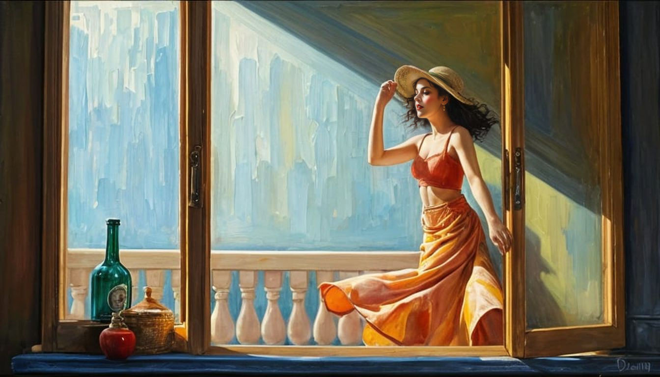 Vibrant Dancing Woman: Oil on Canvas