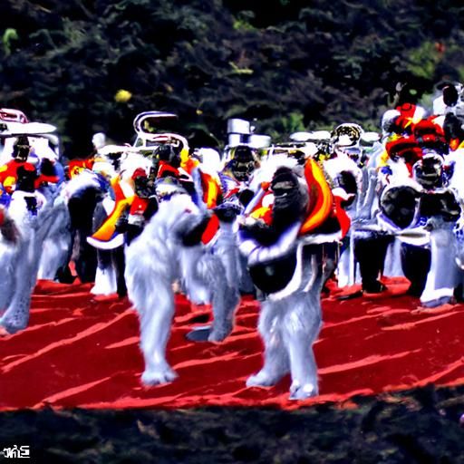 Gorilla Leads Marching Band in 8K Resolution