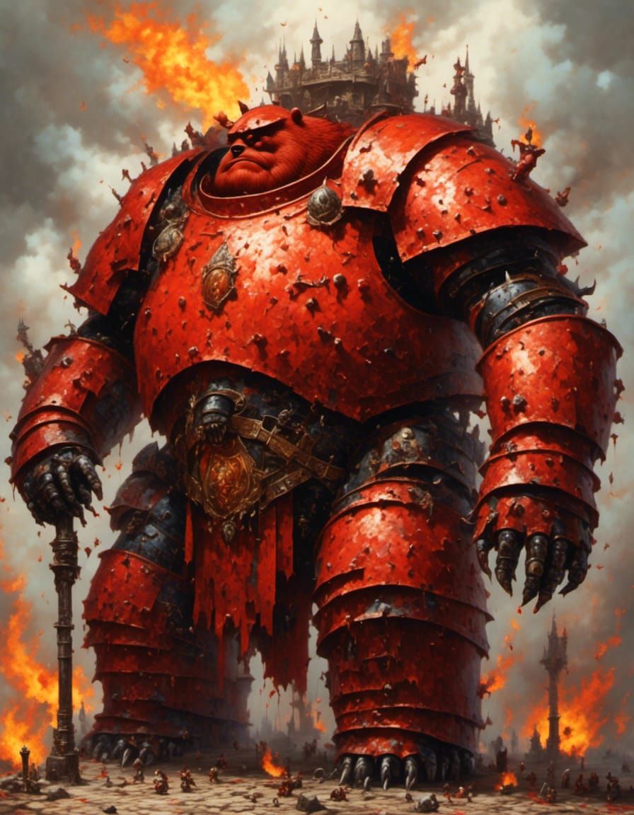 Obese Fire Knight Hiding Behind Tower Shield