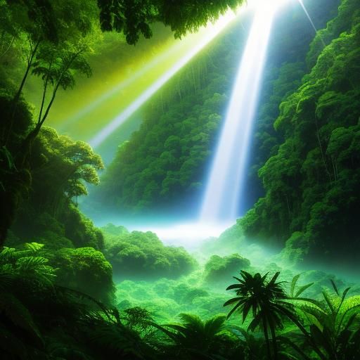 Radiant Rainforest: Divine Light and Soft Focus