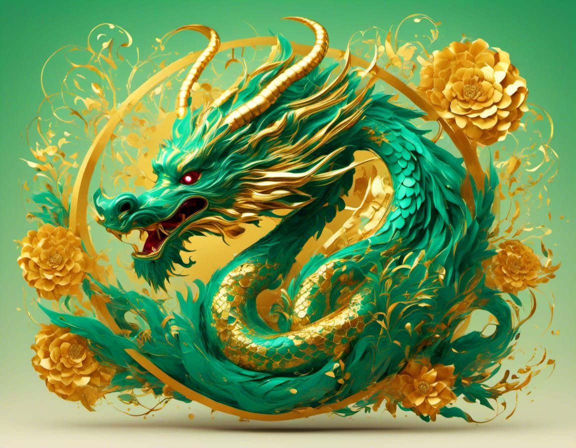 Vibrant Chinese New Year Dragon in Pop Art Style