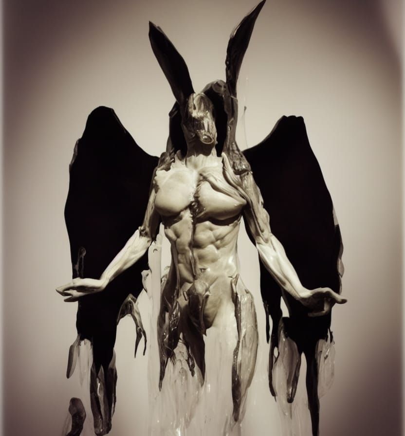 Xenomorph Encased in Blue Crystal: Hyperrealistic Art