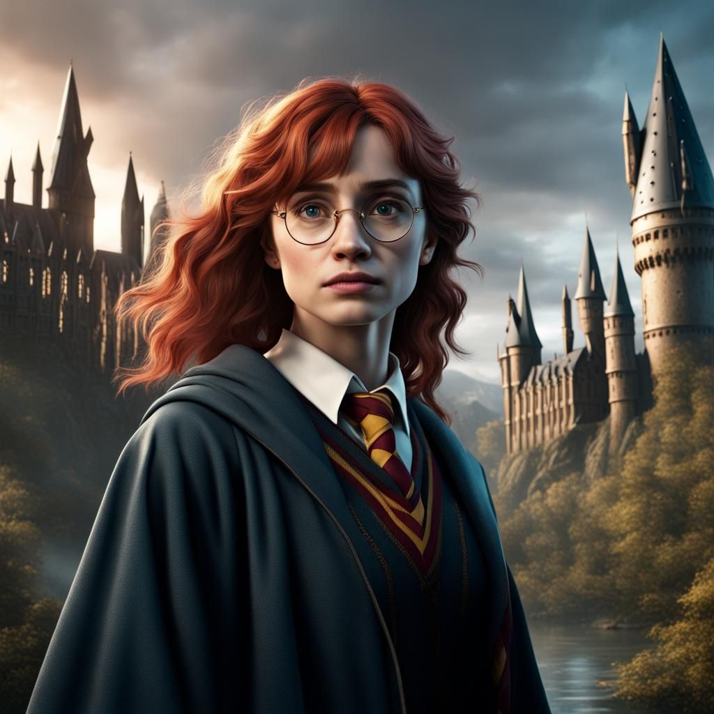 Female Hogwarts Student in Fantasy Concept Art