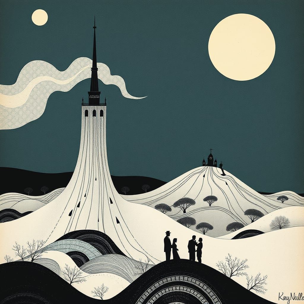 Whimsical Fairy Tale Illustration in Traditional Style