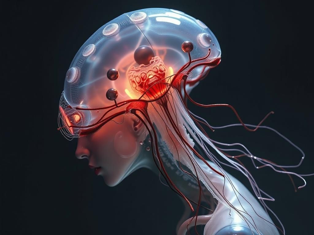 Biopunk Jellyfish-Human Hybrid in Airbrush Style