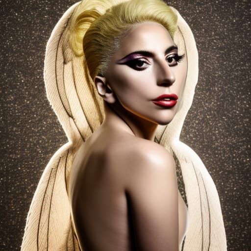 Lady Gaga as Angel in Fresco Style