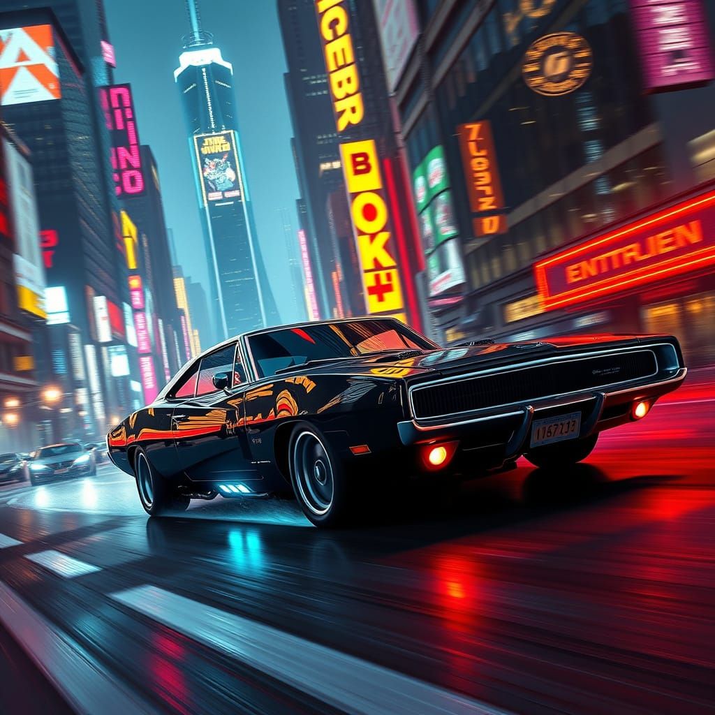 Cyberpunk 1969 Dodge Charger Daytona Races