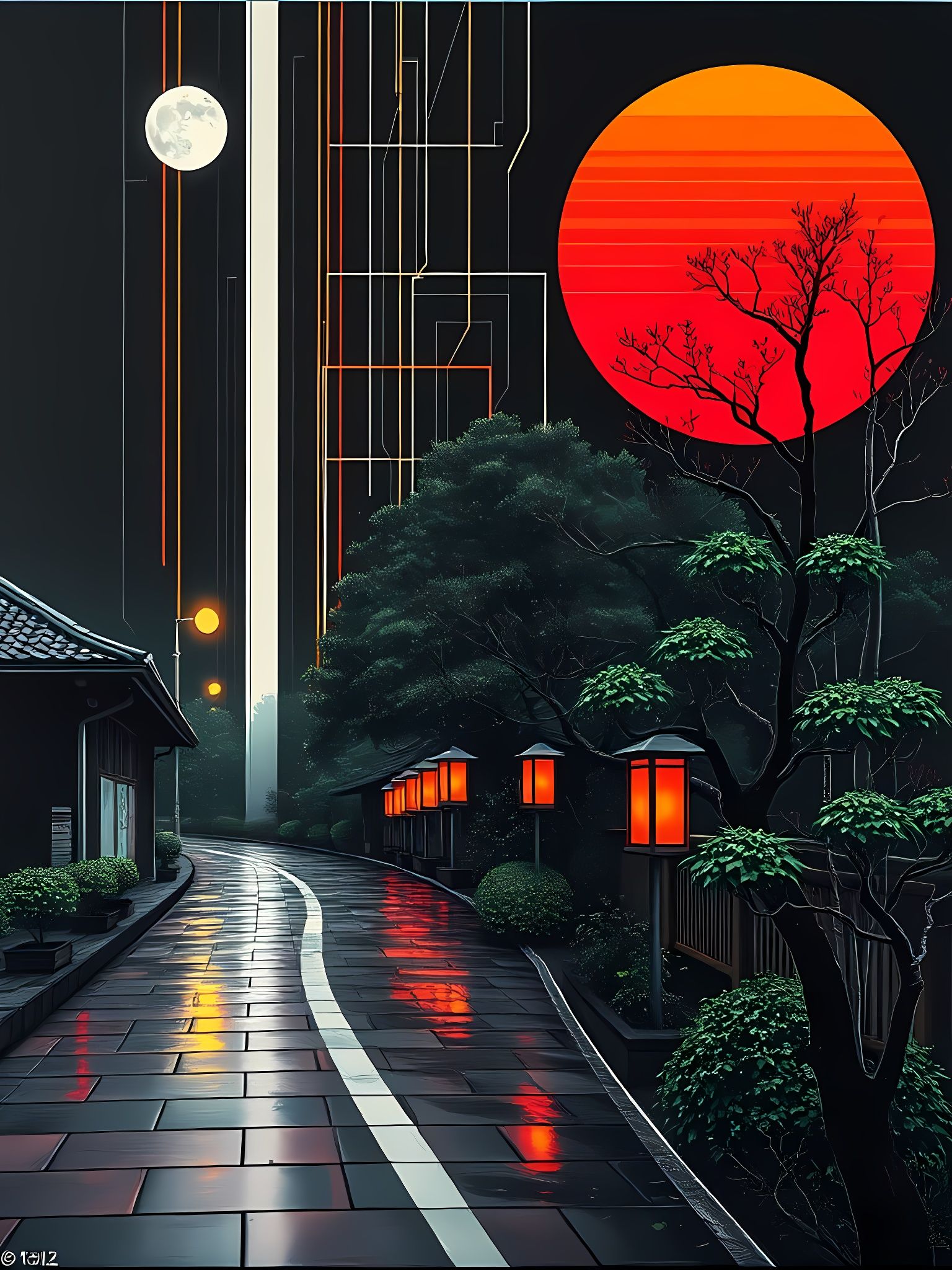 "Neon Nights and Silent Streets"