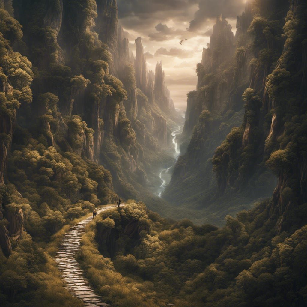 Epic Path Through Dramatic Landscape: Digital Matte Painting
